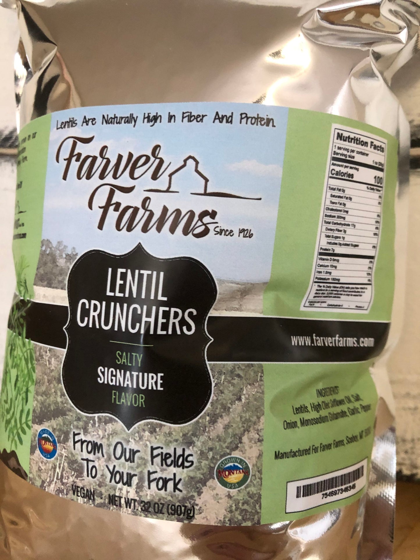 Lentil Crunchers-Signature Salty Flavor-25oz package