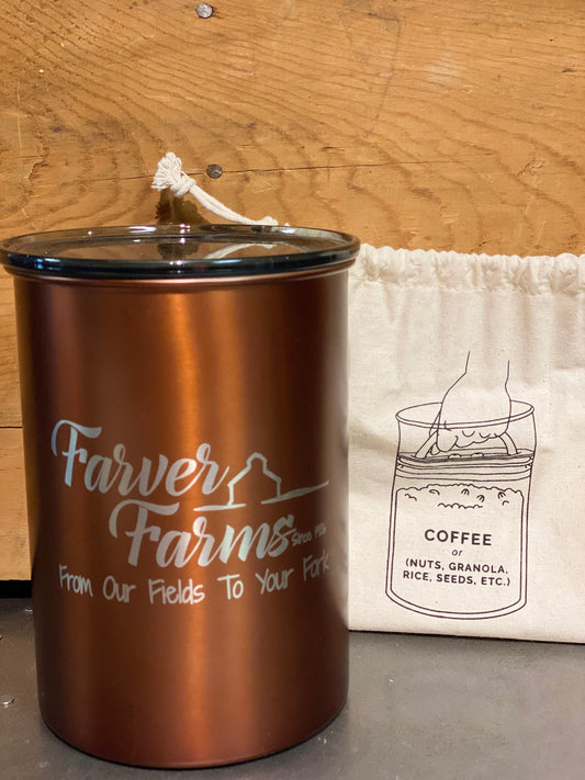 Farver Farms Airscape Lentil Cruncher Canister- Brushed Copper