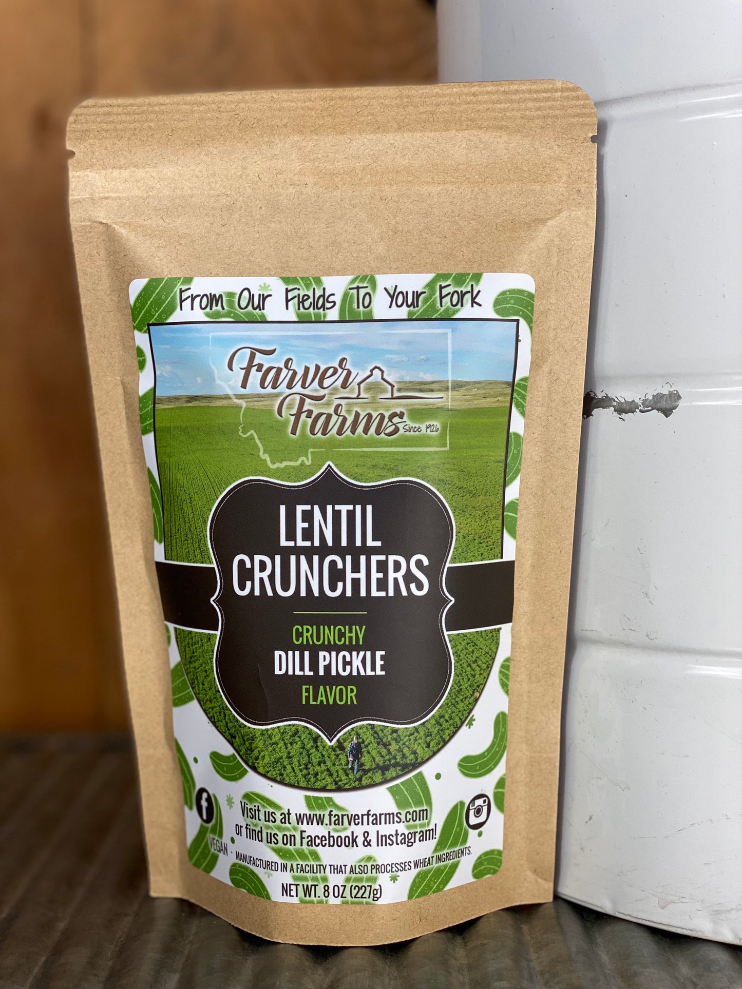 Lentil Crunchers-Dill Pickle Flavor-8oz Package