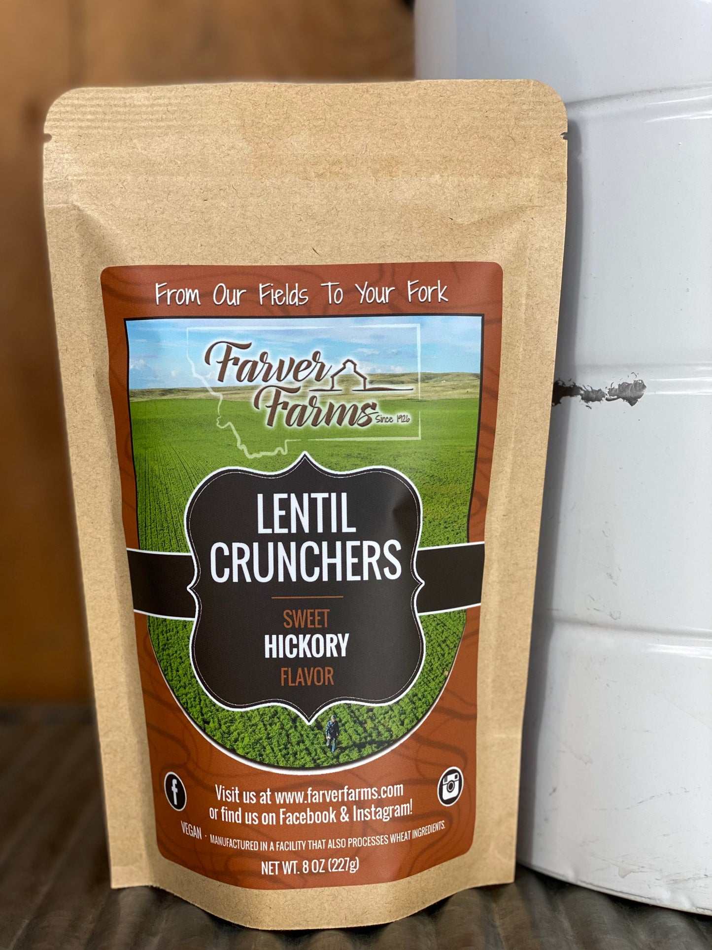 Lentil Crunchers-Sweet Hickory Flavor-8oz Package